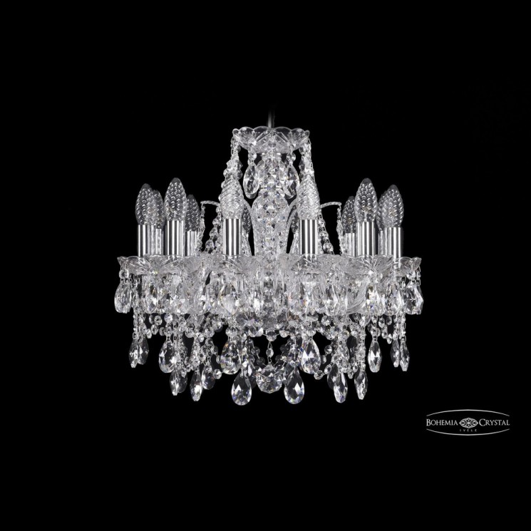 Люстра хрустальная 1411/12/141 Ni Bohemia Ivele Crystal (Стеклянный рожок)