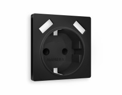 Ambrella Light Лицевая панель для электрической розетки с заземлением со шторками 2USB A+A QUANT Ambrella Volt ALFA AP8090
