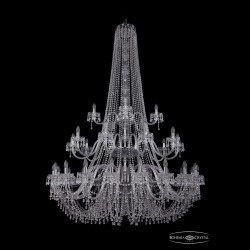 Люстра хрустальная 1410/20+10+5/530/h-200/3d Ni V0300 Bohemia Ivele Crystal (Стеклянный рожок)