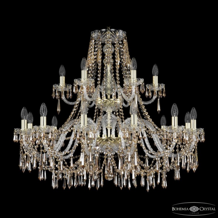 Люстра хрустальная 1403/12+6/360/2d G R721 Bohemia Ivele Crystal (Стеклянный рожок)