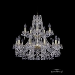 Люстра хрустальная 1409/10+5/240/2d G Bohemia Ivele Crystal (Стеклянный рожок)