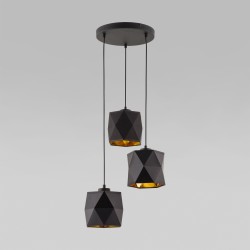 Подвесной светильник с тканевыми абажурами                      TK Lighting  1045 Siro Black Gold