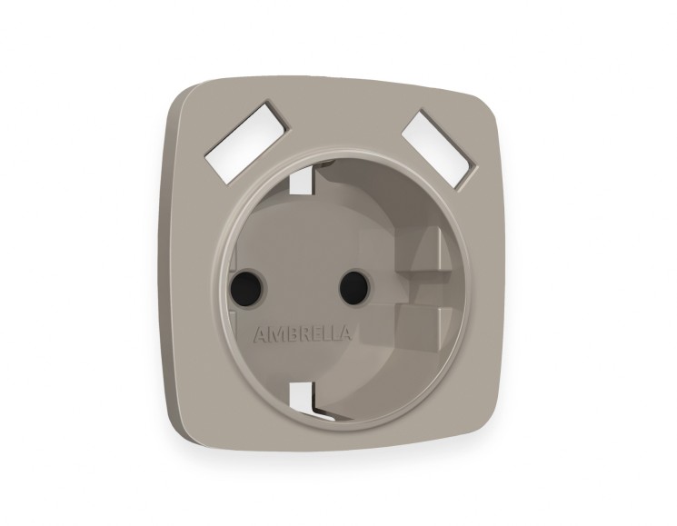Ambrella Light Лицевая панель для электрической розетки с/з со шторками 2USB A+A QUANT Ambrella Volt OMEGA OP3690