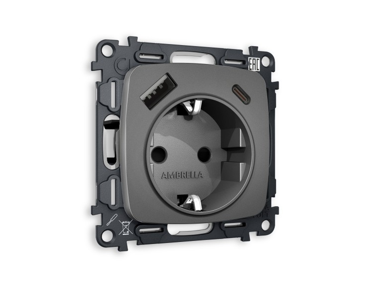 Ambrella Light Комплект механизма электрической розетки Ambrella Volt OMEGA MO660010