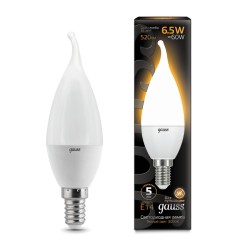 Светодиодная лампа Gauss Свеча 6,5W 520Lm 3000K E14 104101107104101107_GAUSS