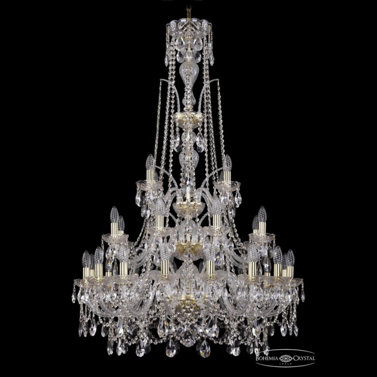 Люстра хрустальная 1411/16+8+4/300/XL-131/3d G Bohemia Ivele Crystal (Стеклянный рожок)