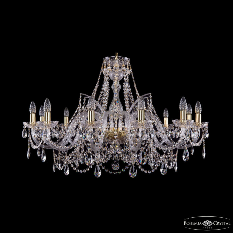 Люстра хрустальная 1411/12/360 G  Bohemia Ivele Crystal (Стеклянный рожок)