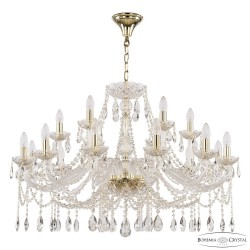 Люстра хрустальная 107/12+6/360 G Bohemia Ivele Crystal (Стеклянный рожок)