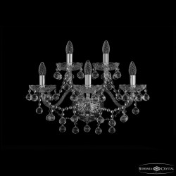 Бра хрустальные 1409B/3+2/195/XL Ni Bohemia Ivele Crystal (С 2 лампочками и более)