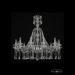 Люстра хрустальная 1413/12/360/XL-100 Ni Bohemia Ivele Crystal (Стеклянный рожок)