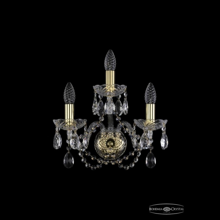 Бра хрустальные 1402B/2+1/141 G Bohemia Ivele Crystal (Стеклянный рожок)