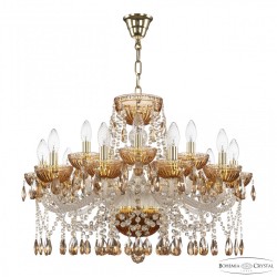 Люстра с цветным хрусталём 5413/10+5/240 G Amber/M-1G K721 Bohemia Ivele Crystal (5413)