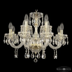 Люстра с цветным хрусталём 5417/8+4/195 G Clear/M-1G Bohemia Ivele Crystal (5417)