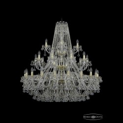 Люстра хрустальная 1409/20+10+5/400/3d G Bohemia Ivele Crystal (Стеклянный рожок)