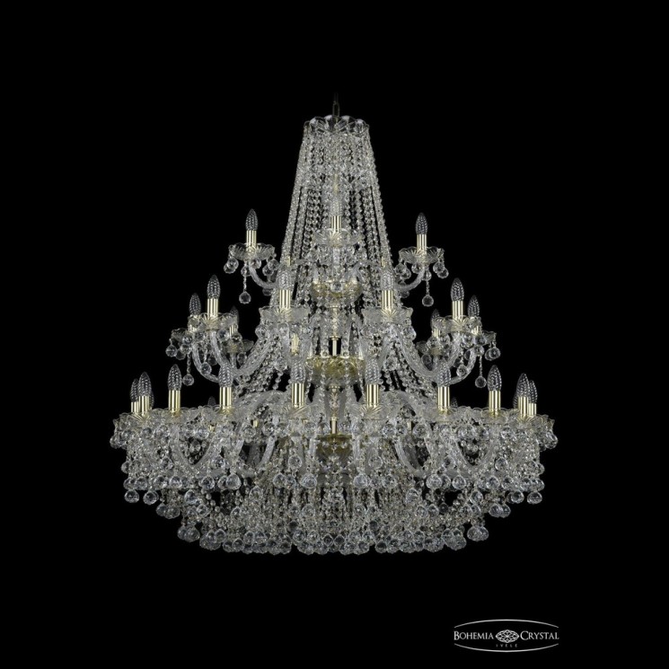 Люстра хрустальная 1409/20+10+5/400/3d G Bohemia Ivele Crystal (Стеклянный рожок)