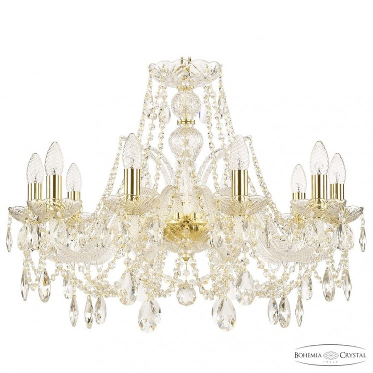 Люстра хрустальная 105/10/240 G Bohemia Ivele Crystal (Стеклянный рожок)