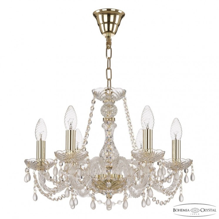 Люстра хрустальная 112/6/165 G V0300 Bohemia Ivele Crystal (Стеклянный рожок)