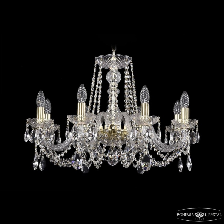 Люстра хрустальная 1402/8/240 G Bohemia Ivele Crystal (Стеклянный рожок)