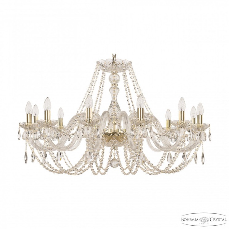 Люстра хрустальная 101/12/360 G Bohemia Ivele Crystal (Стеклянный рожок)