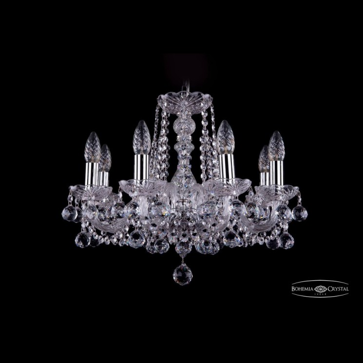 Люстра хрустальная 1402/8/160 Ni Balls Bohemia Ivele Crystal (Стеклянный рожок)