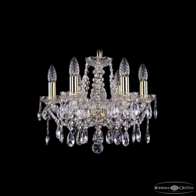 Люстра хрустальная 1413/6/141 G Bohemia Ivele Crystal (Стеклянный рожок)