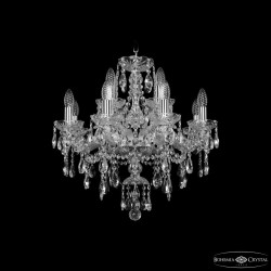 Люстра хрустальная 1415/8+4/200 Ni  Bohemia Ivele Crystal (Стеклянный рожок)