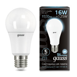Светодиодная лампа Gauss A60 16W 1520Lm 4100K E27 102502216102502216_GAUSS