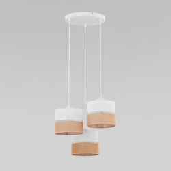 Подвесной светильник с тканевыми абажурами                      TK Lighting  6575 Linobianco