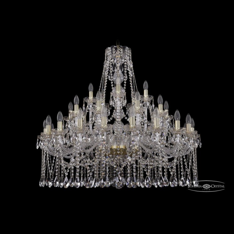 Люстра хрустальная 1413/20+10+5/360 G Bohemia Ivele Crystal (Стеклянный рожок)