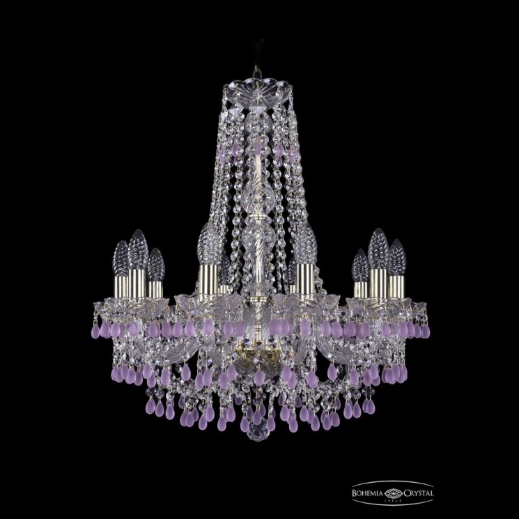Люстра хрустальная 1410/10/195/h-60 G V7010 Bohemia Ivele Crystal (Стеклянный рожок)