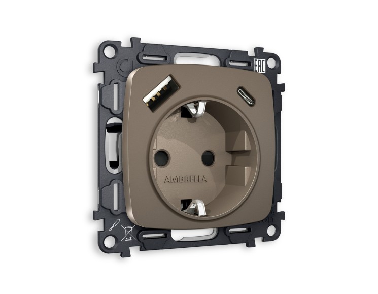 Ambrella Light Комплект механизма электрической розетки Ambrella Volt OMEGA MO640010