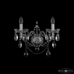 Бра хрустальные 1411B/2/195/XL Ni  Bohemia Ivele Crystal (Стеклянный рожок)