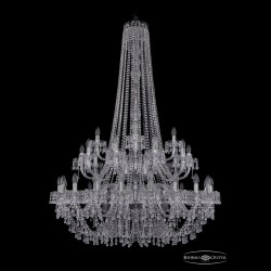 Люстра хрустальная 1410/20+10+5/400/h-160/2d Ni V0300 Bohemia Ivele Crystal (Стеклянный рожок)