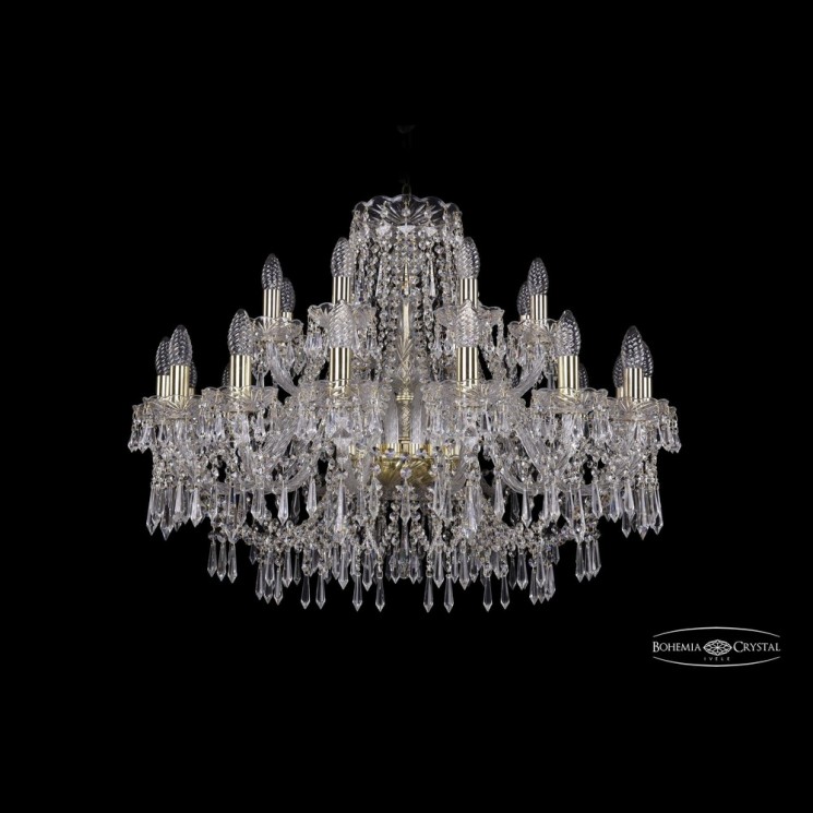 Люстра хрустальная 1403/16+8/300 G Bohemia Ivele Crystal (Стеклянный рожок)