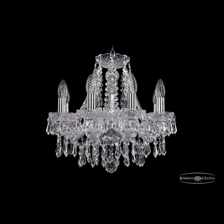 Люстра хрустальная 1403/8/141 Ni Bohemia Ivele Crystal (Стеклянный рожок)