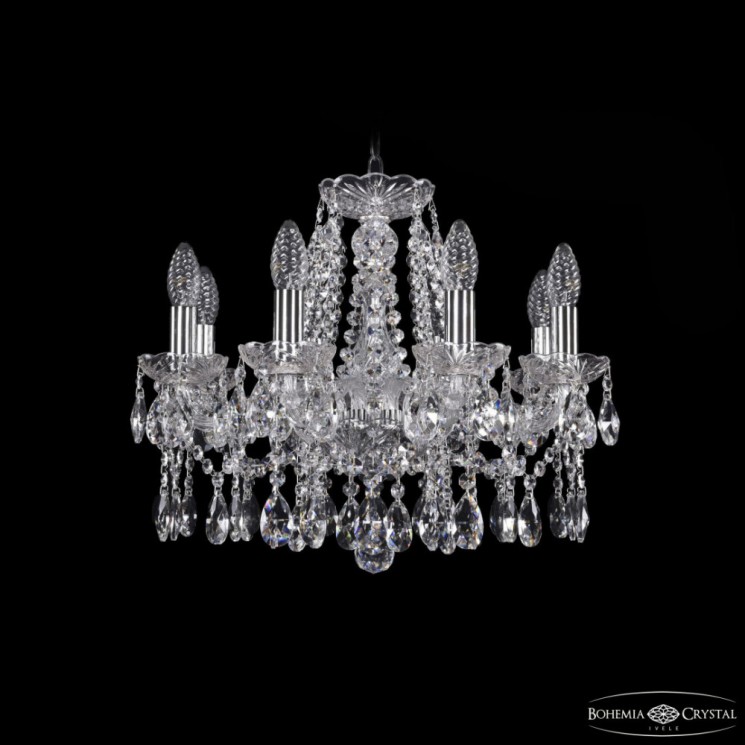 Люстра хрустальная 1413/8/165 Ni Bohemia Ivele Crystal (Стеклянный рожок)