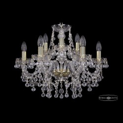 Люстра хрустальная 1409/6+3/195 G Bohemia Ivele Crystal (Стеклянный рожок)