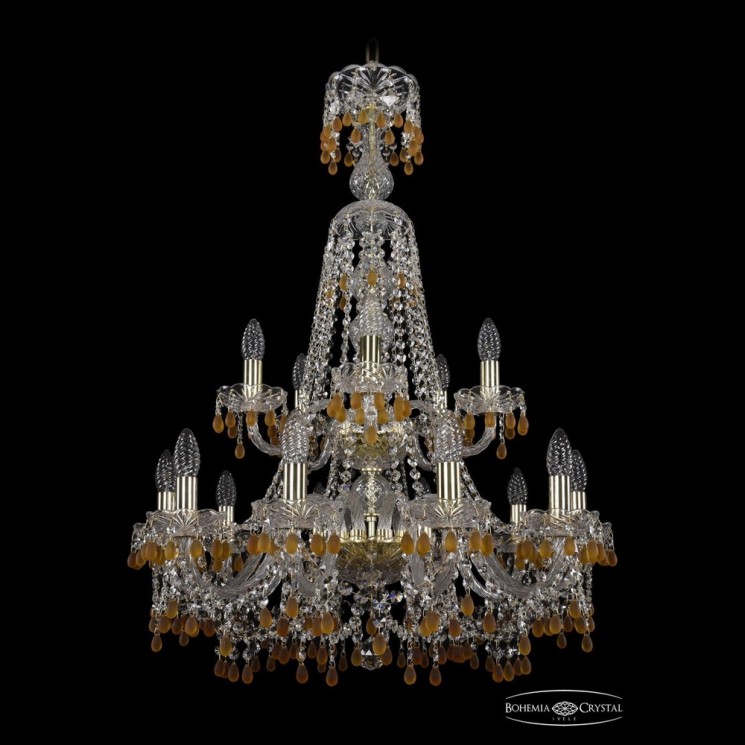 Люстра хрустальная 1410/10+5/240/XL-91/2d G V1003 Bohemia Ivele Crystal (Стеклянный рожок)