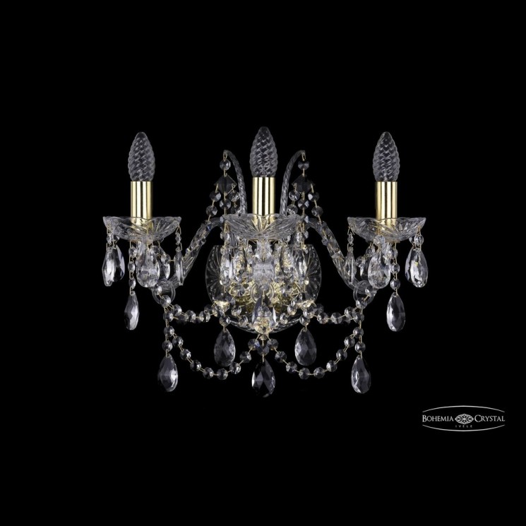 Бра хрустальные 1411B/3/160 G Bohemia Ivele Crystal (Стеклянный рожок)