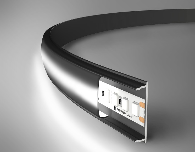 Ambrella Light Накладной гибкий профиль для светодиодной ленты ILLUMINATION GP1600BK/BK