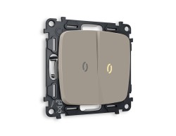 Ambrella Light Комплект механизма 2-клавишного выключателя с подсветкой 3200K Ambrella Volt OMEGA MO364010
