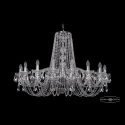 Люстра хрустальная 1402/18/400 Ni Bohemia Ivele Crystal (Стеклянный рожок)