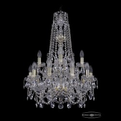 Люстра хрустальная 1411/10+5/195/XL-80/2d G Bohemia Ivele Crystal (Стеклянный рожок)