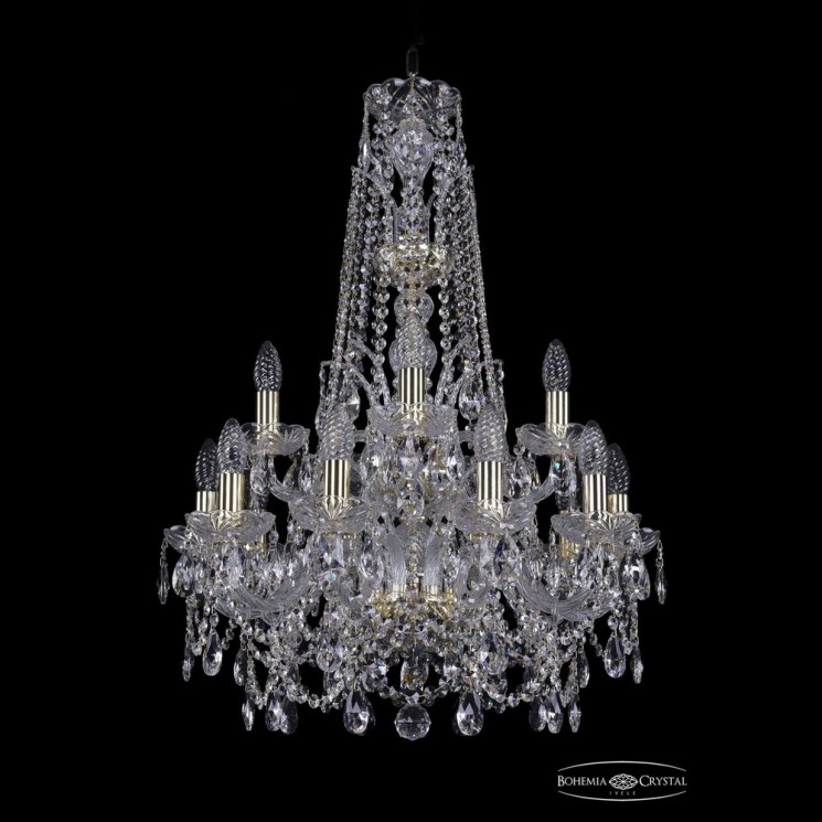Люстра хрустальная 1411/10+5/195/XL-80/2d G Bohemia Ivele Crystal (Стеклянный рожок)
