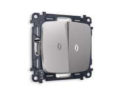 Ambrella Light Комплект механизма 2-клавишного выключателя с подсветкой 5600K Ambrella Volt OMEGA MO504015