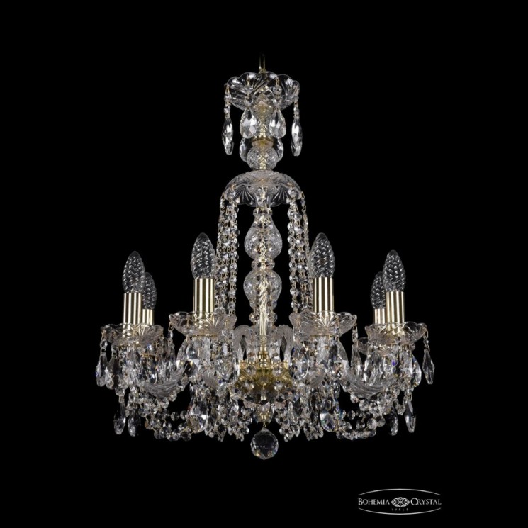 Люстра хрустальная 1402/8/160/XL-59 G Bohemia Ivele Crystal (Стеклянный рожок)
