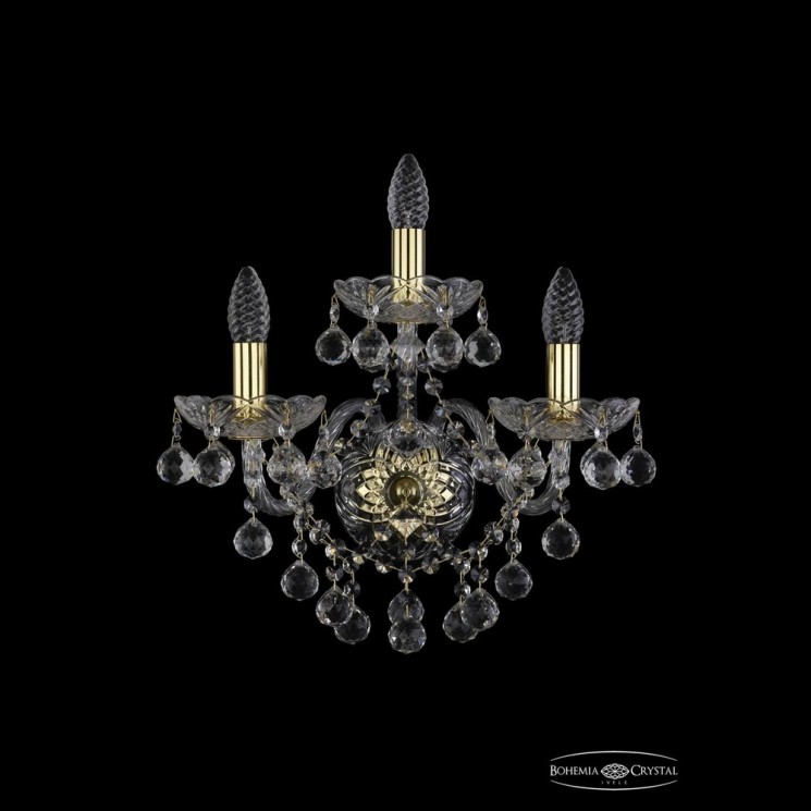 Бра хрустальные 1409B/2+1/160/XL G Bohemia Ivele Crystal (Стеклянный рожок)