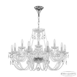 Люстра хрустальная 101/10+5/300 Ni Bohemia Ivele Crystal (Стеклянный рожок)