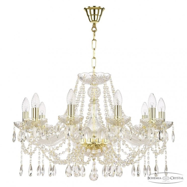 Люстра хрустальная 107/10/240 G Bohemia Ivele Crystal (Стеклянный рожок)