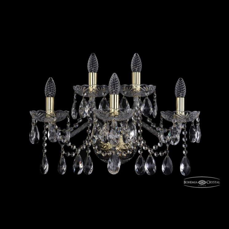 Бра хрустальные 1413B/3+2/200/XL G Bohemia Ivele Crystal (Стеклянный рожок)